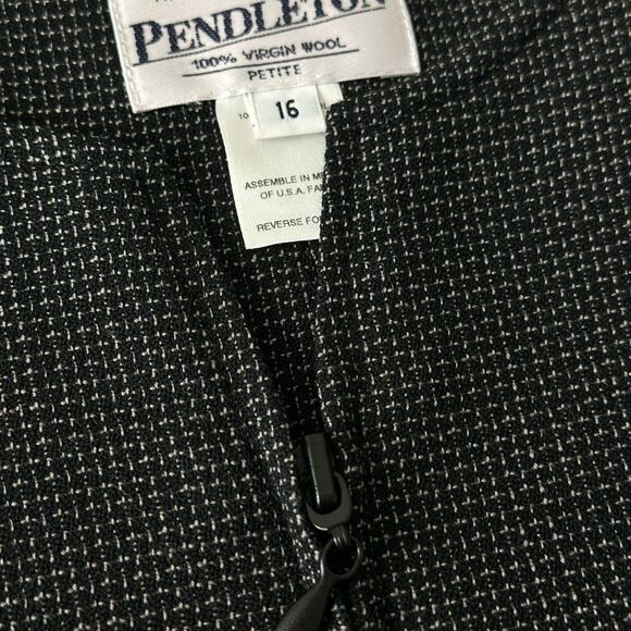 Pendleton Women’s Sz 16 Petite 100% Virgin Wool Zip Up Blazer Jacket - Picture 6 of 6